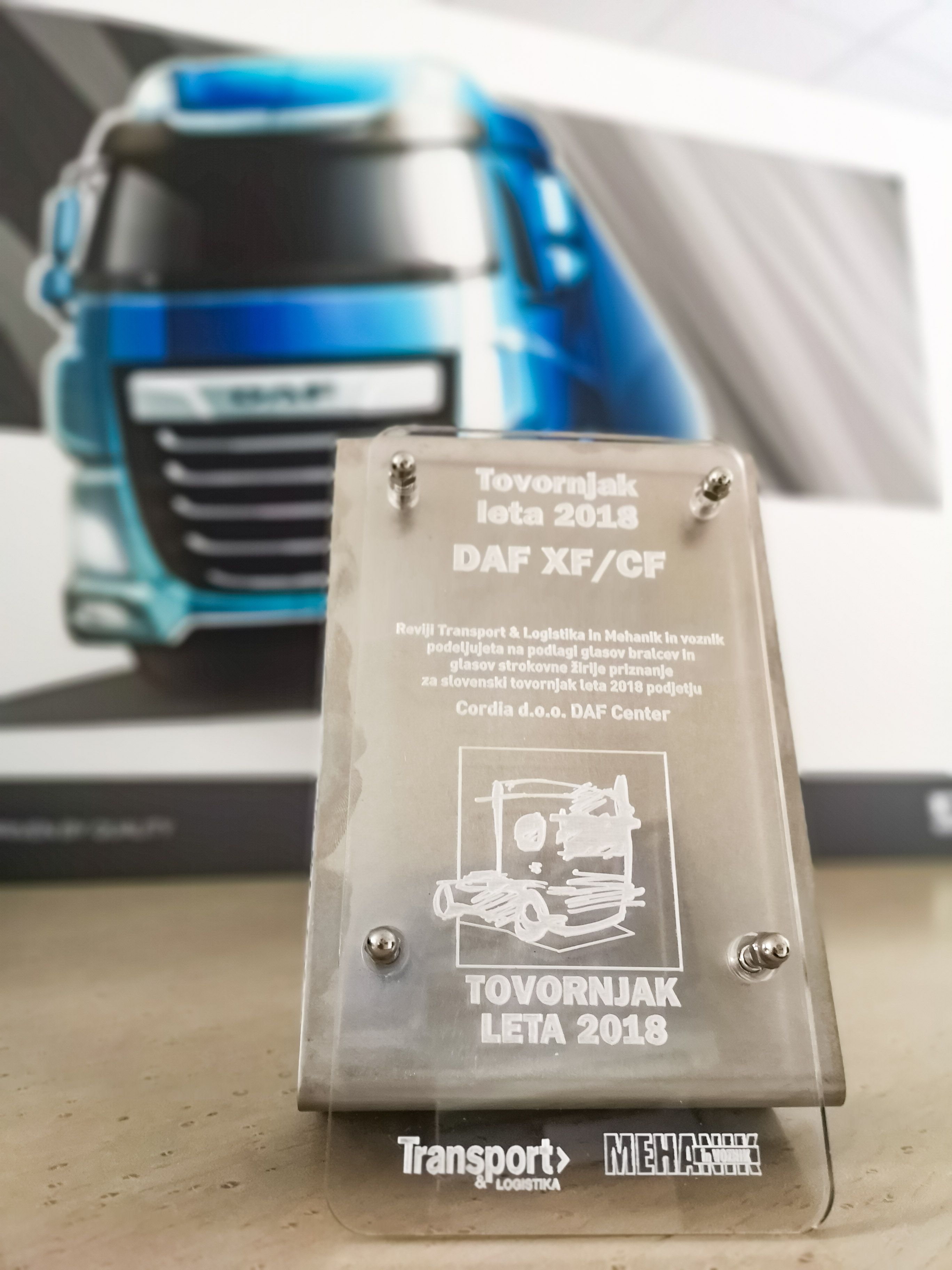 Az új DAF CF és XF nyerte el a „2018. év szlovén tehergépkocsija” címet